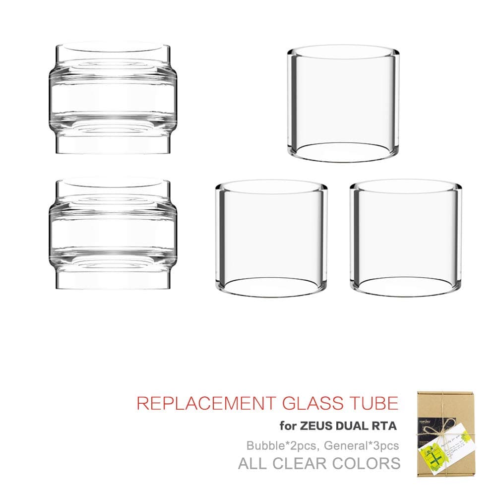 (5-Pack) Topuro Zeus Dual RTA Pyrex Glass Normal and Fat Version Replacement