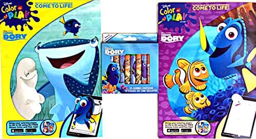 Disney Pixar Finding Dory Coloring Book Come to Life Activity Set with finding Dory Jumbo Crayons