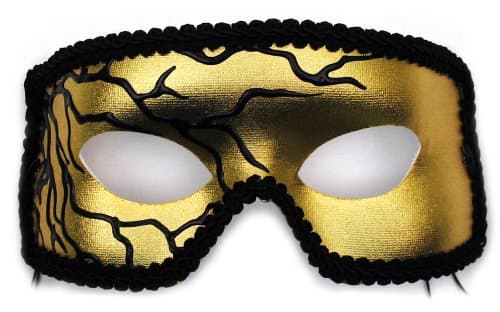 Black Lightning Gold Men's Masquerade Mask
