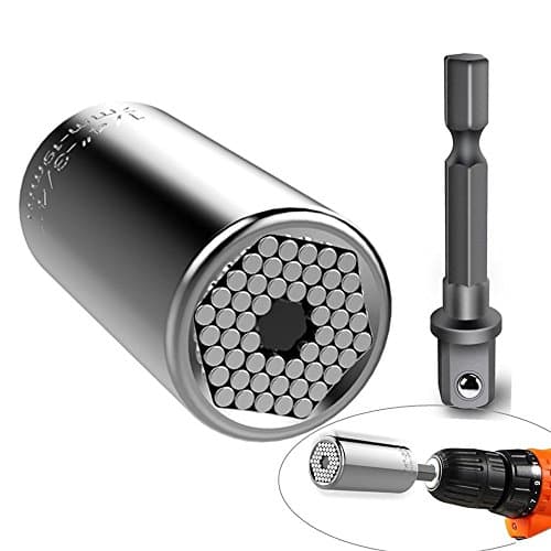 Universal Socket Wrench Set 7mm to 19mm, Poonning Multi-function Car/Auto Hand Tools Repair Kit For Power Drill Adapter