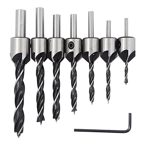 7pcs HSS Countersink Drill Bits Set Screw Woodworking Chamfer Tool 3-10mm