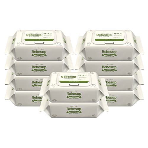 Bebesup Zero Plain Baby Wipes, Flip Top, 80 Count 10 Packs (800 Count)