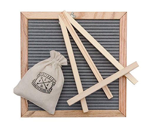 Centennial Quality Goods Changeable Felt Letter Board (10” x 10”) Natural Wooden Oak Frame | 340 White Letters, Numbers, Symbols, Emojis | Sawtooth Hanger and Desktop Stand | Incl. Canvas Travel Bag