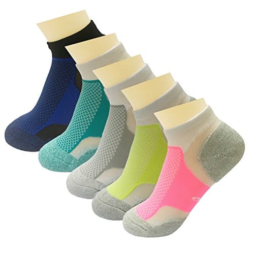 5 Pack Women's Low Cut No Show Athletic Socks High Performance Running Cushion Sports Sock Size 6-10 (Color 1)