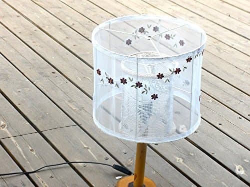 Floor Drum Lampshade, Living Room Lighting Decor Made From 2 shades with Floral White Lace, Unique Home & Living.