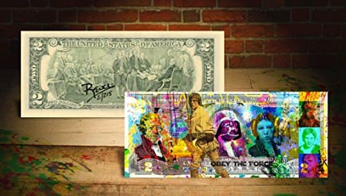 STAR WARS OBEY THE FORCE Rency / Banksy Pop Art $2 Bill Artist Signed #/215 LEIA