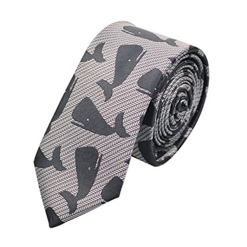Alizeebridal Men's Pattern Shark Casual Necktie (Silver)