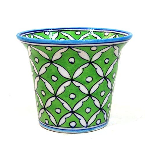 Aurea Blue Pottery Table Top / Window Planter or Flower Pot 5"