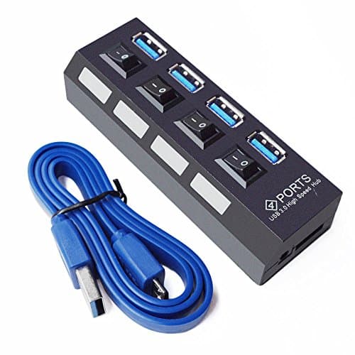 USB 3.0 Hub , YouDuo 4 Port Super Speed Data Hub With Power Switches and LED indicates