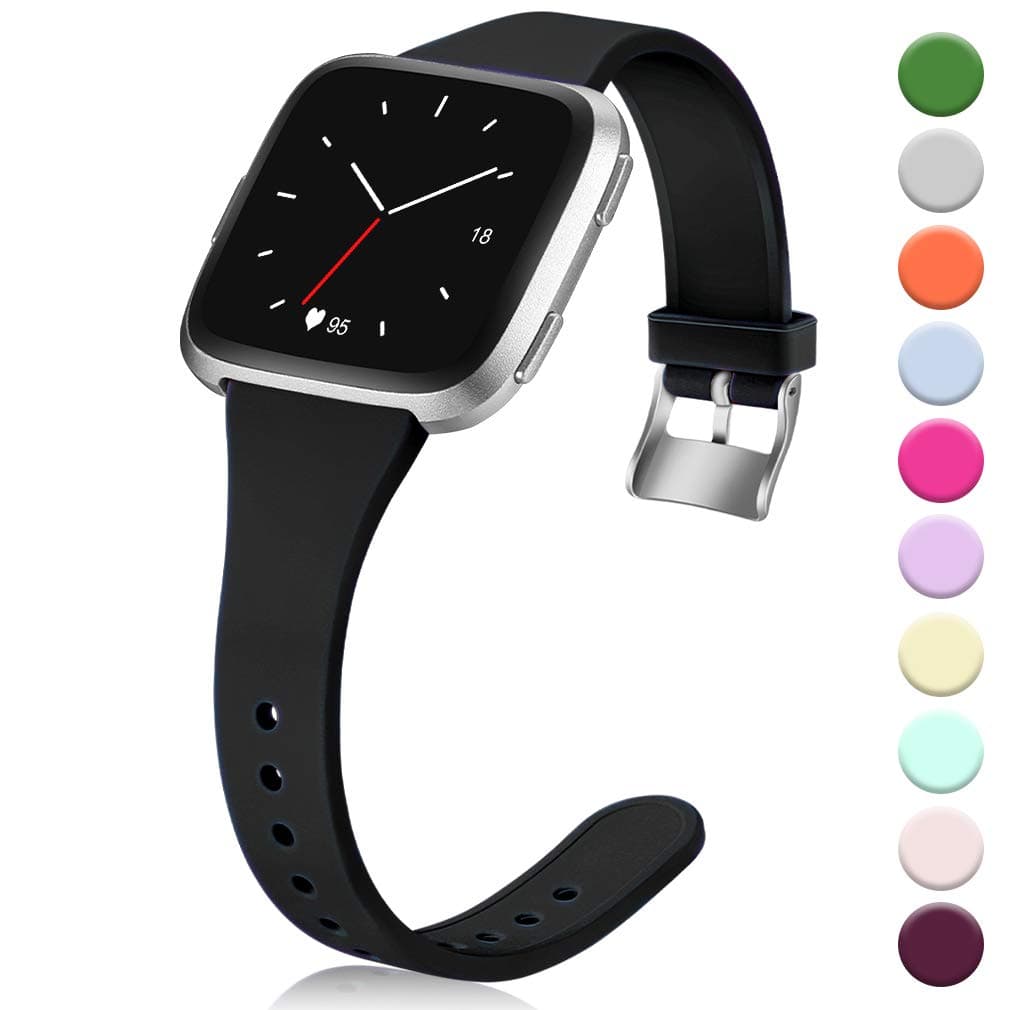 Hamile Compatible for Fitbit Versa/Versa 2/SE/Lite Bands, Slim Soft Silicone Wristbands Fitness Straps Replacement Belt for Fitbit Versa Lite Edition Fitness Smart Watch Band, Women Men Kids, Small