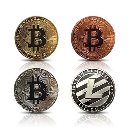 Bitcoin Gold Plated - Bitcoin Coin Decorations Includes Gold, Silver, and Bronze Color 3 Pieces- Fine Gold Bitcoin Commemorative Round Collectors Coin Set - Crafted Polished Mirror Finish (Type B)