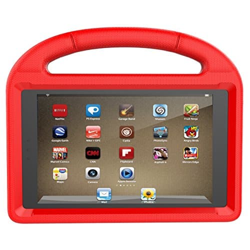 Huaup Case for All-New Fire HD 8 2017 - Kids Light Weight Shock Proof Handle Friendly Convertible Stand Case for Fire HD 8 inch Display Tablet (Fire HD 8, Red)