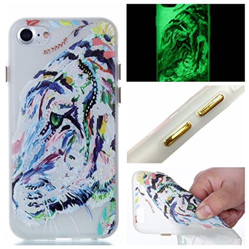 iPhone 7 Case, Bernect Colorful Luminous Clear Case Glow In The Dark Noctilucent Soft TPU Slim-Fit Cover for Apple iPhone 7 (4.7 inch) -Tiger
