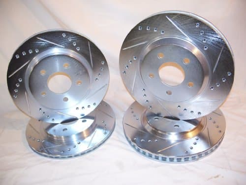 2011 thru 2016 Ford Mustang V6 3.7L Front & Rear Brake Disc Rotors +Ceramic Pads