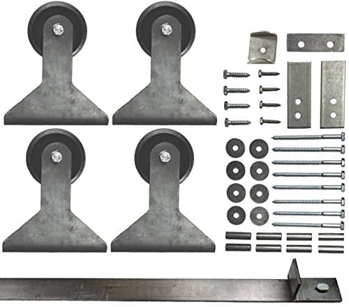 Double Sliding Barn Door Hardware Kit Top Mount Design 11 Ft. Track Included - Made in USA