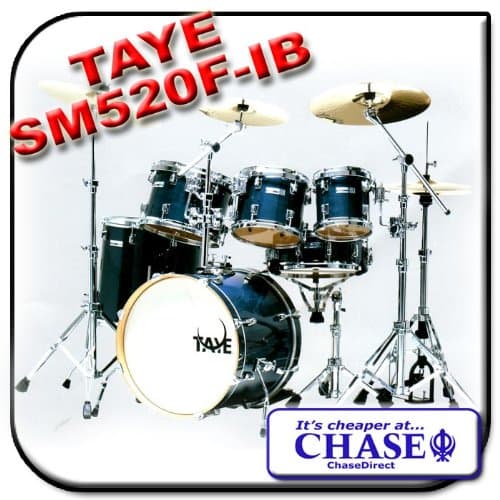 Taye Studio Maple Jazz 5 Piece Drum Kit Indigo Blue 20" Bass