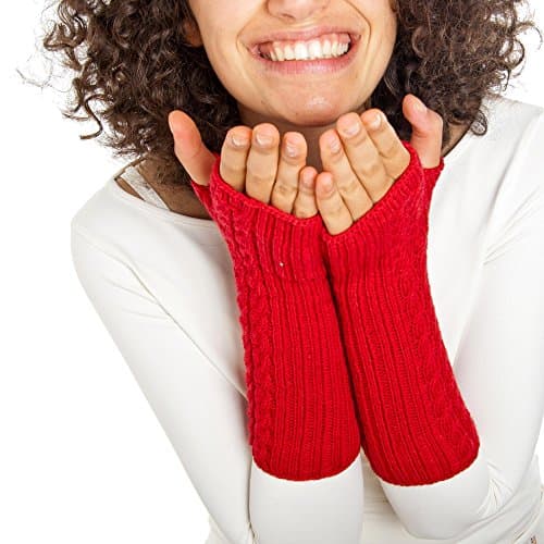 Spiral Arm Warmers, Red, Size: One Size