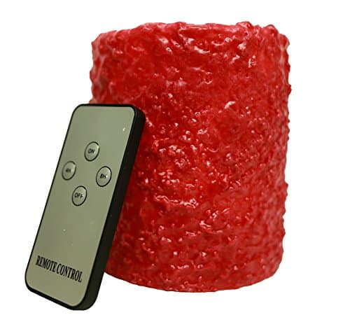 Genuine Wax Cake Style Flameless LED Candle - Auto Timer & Remote Control - Battery Operated - Scented (Spiced Apple Cider)