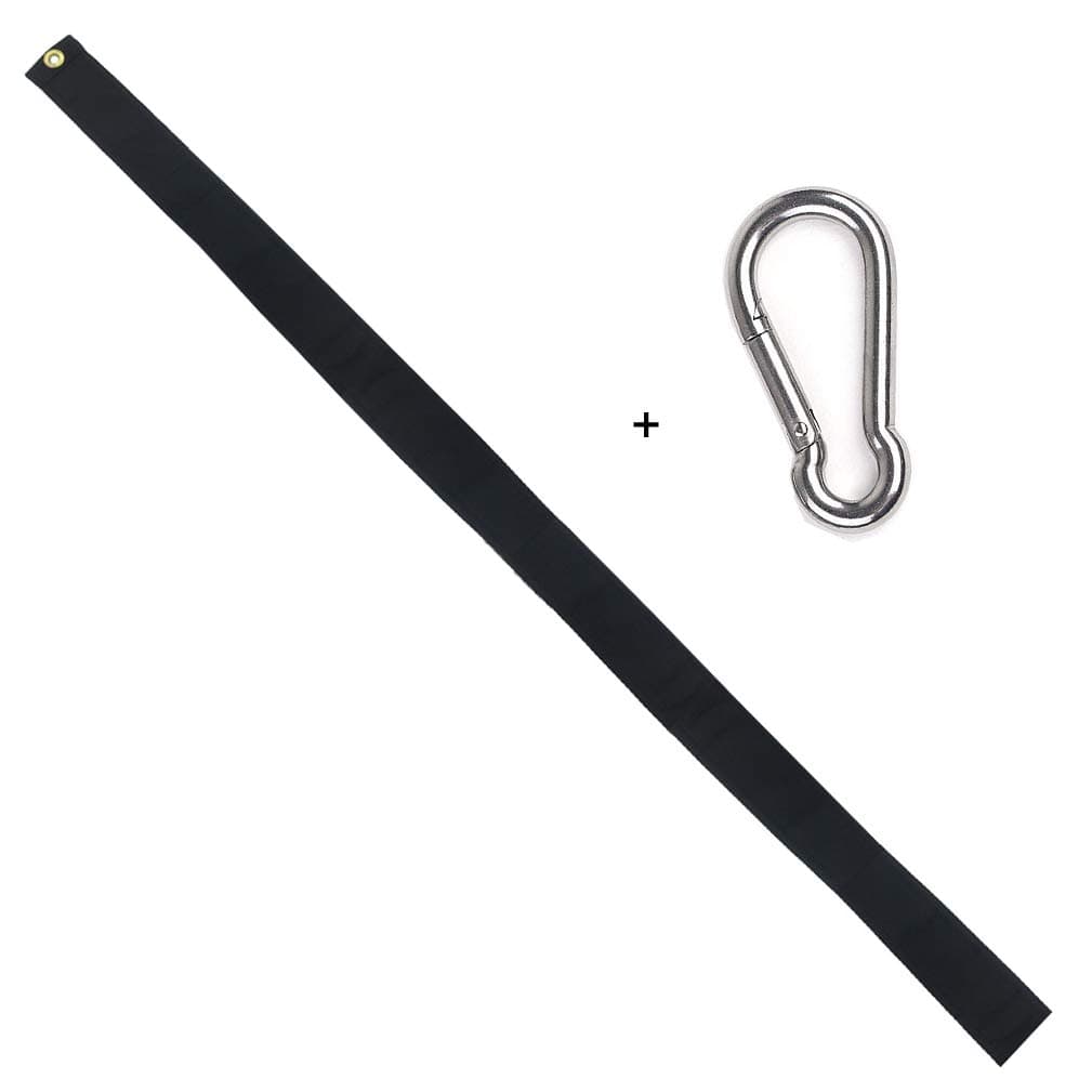 5 FT Black Mourning Ribbon Streamer for 3x5' Flag + 1 PCS Spring Snap Hooks to Attach to Flags or Pole