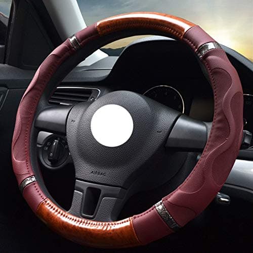 YAGEER Batao Leather direction set four seasons universal breathable massage non-slip punching diameter 38 / 40CM (color : A, Size : 40cm/15.74inch)