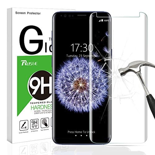 Galaxy S9 Plus Screen Protector, Rusee Full Cover Galaxy S9 Plus Glass Screen Protector Bubble Free, HD Ultra-Clear, Anti-Scratch for Samsung Galaxy S9 + Plus