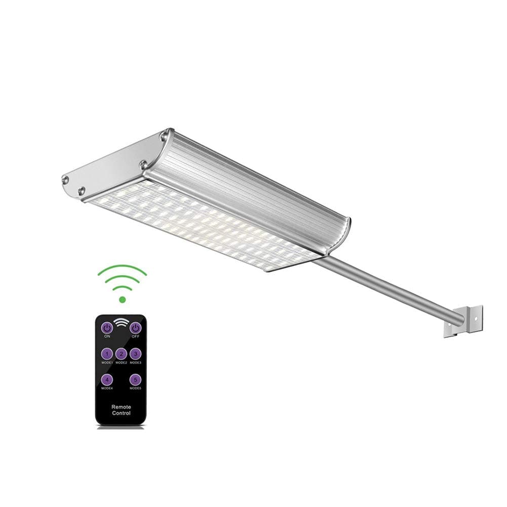 Solar Gutter Lights, WZTO 70 LEDs Solar LED Light Outdoor Wall Sconces with Mounting Pole, 5 Work Modes, IP65 Waterproof Outdoor Motion Sensor Light Solar Powered Lighting for Porch Garage Path(White)