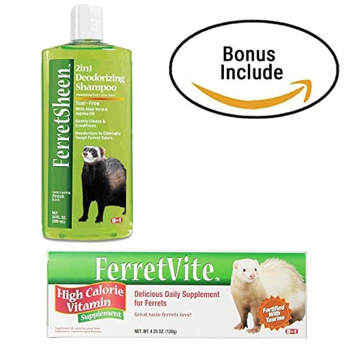 Deodorizing Ferret Shampoo With Conditioner Effect & Smell Odor Remover, Aloe Vera & Jojoba Oil (1) Ferret Paste Ferret Vite With Multi Vitamins For Ferrets (1) Thematic Bonus (1)