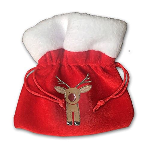 Deer Velvet Sponge Drawstring Gift Bag Set Holiday Design