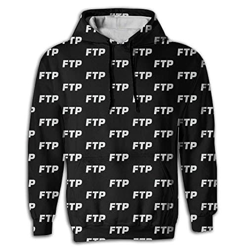 MENSCH Unisex FTP 3D Printed Long Sleeve Hooded Sweatshirt Drawstring Hoodie XX-Large