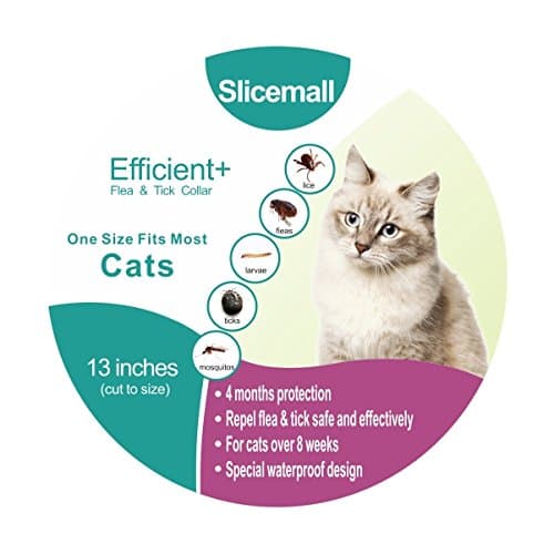Slicemall Flea Tick Collar, cats flea treatment small medium large dogs tick repellent protection pets prevention control (13 inches Cats)