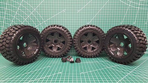 IMEX Front & Rear K-Rock Tire & Yuma Black Beadlock Rim Set (x4) 24mm Hex & 17mm Square Hub