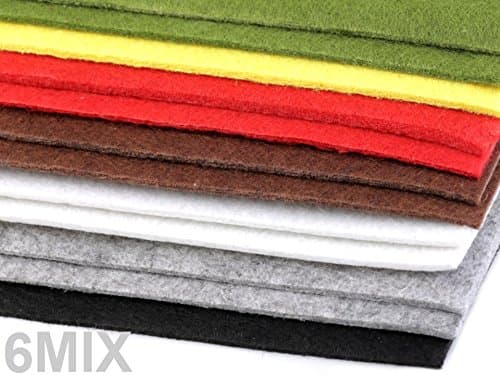 Bus Duga Decorative A4 Craft Felt 20 x 30 cm 400 g/m2 – 2 – 3 mm – 12 Sheets Assorted Colours Mixe Or Pure Colours