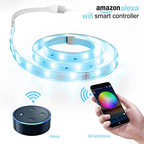Melcan RGBW Led light strip,Wifi Alexa Controlled Strip Light IP65 LED Lights,Working with Android and IOS System