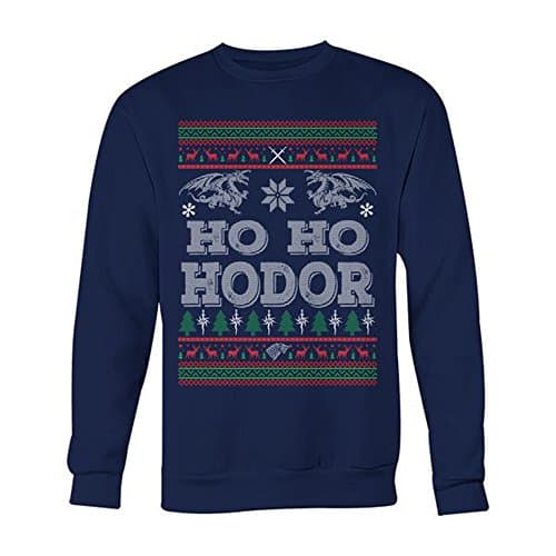 JUMPMAN Ho Ho HoDor Ugly Christmas Sweater Pullover For Men Women Sweatshirt. Coolest Ugly Sweater for Christmas (XL, Navy)