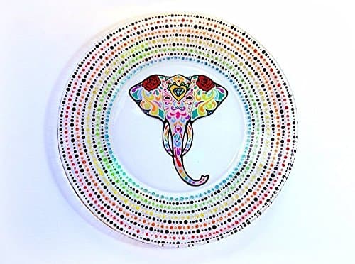 Elephant Plate, Elephant Dinnerware, Elephant Gifts, Elephant Art, Elephant Decor, Elephant Dish, Elephant Collectible, Sugar Skulls, Decorative Plates
