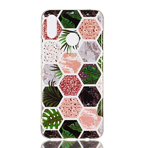 Huawei Nova 3i Case,P Smart Plus TPU Case,AIIYG DS Geometric Marble Tropical Floral Slim Flexible Bumper TPU Soft Case Rubber Silicone Cover Phone Case for Huawei Nova 3i/P Smart+_Leaves