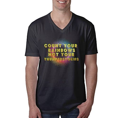 Cool Count Your Rainbow Mens Vneck Tshirt Cotton