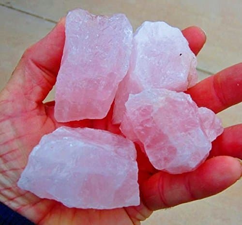ROSE QUARTZ * 1/2 Lb Lot of Medium Size Stones * Pink Quartz Crystal Mineral Specimens - Natural Rose Quartz Tumbling, Cutting, Bead, Facet Rough from Brazil by GeoSpecimens