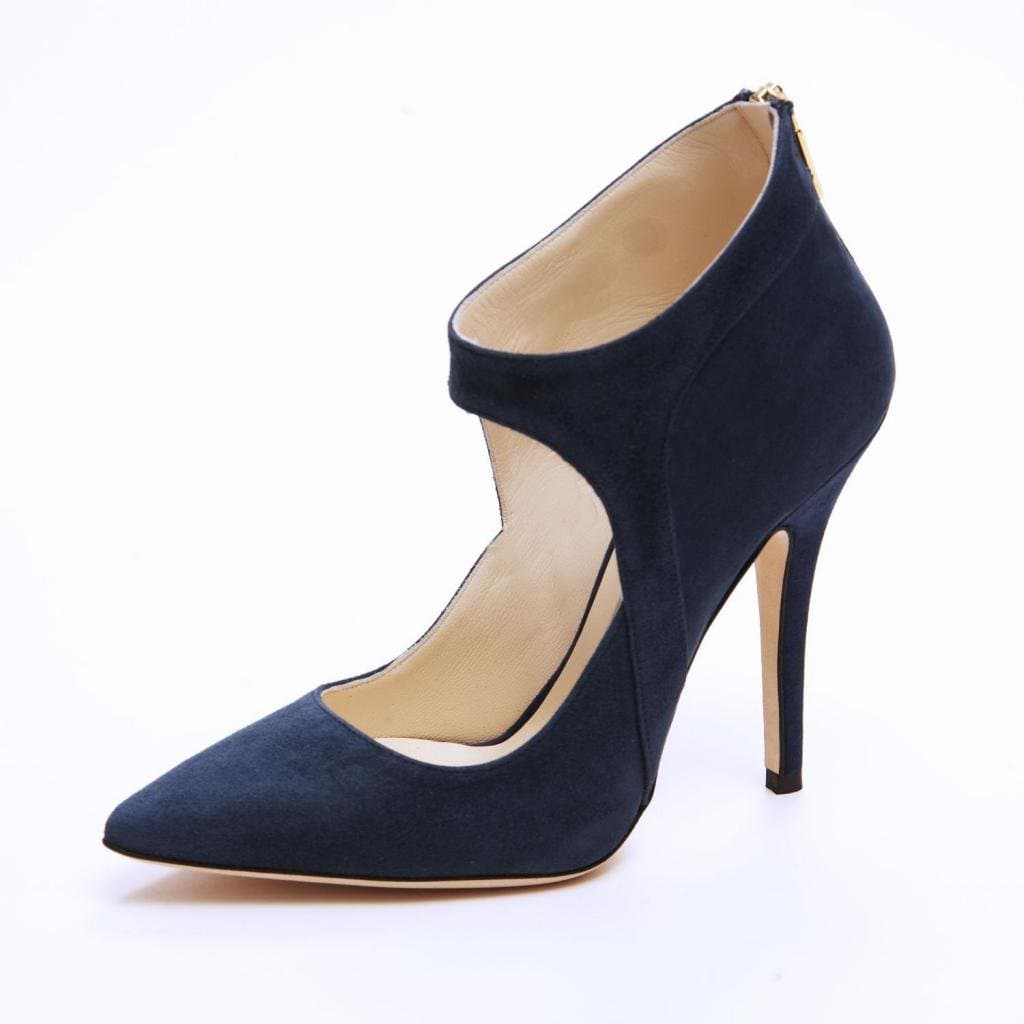 Emilio Caprini Eva Pointy Toe Ankle Strap High Heel Shootie Pump