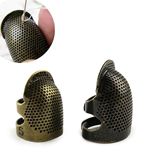 YAMATE Metal Thimble Finger Protector Finger Metal Shield Protector Pin Needles Sewing Quilting Craft Accessories DIY Sewing Tools (S)