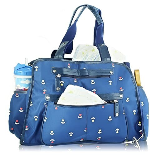 Next Mommy Baby Diaper Bag with Changing Pad, Stroller Clips and Shoulder Strap, Blue