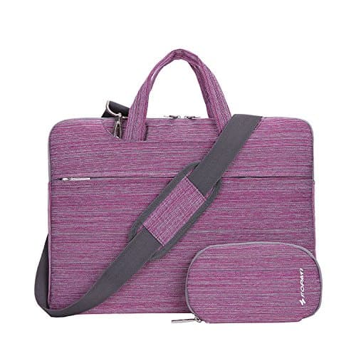 MacBook Shoulder Case,LaoTzi Multi-functional Laptop Shoulder Bag Briefcase Carry Case for 15-15.6 inch Laptop Notebook MacBook Pro/Pro Retina Display Chromebook with Handle and Pockets - Gray