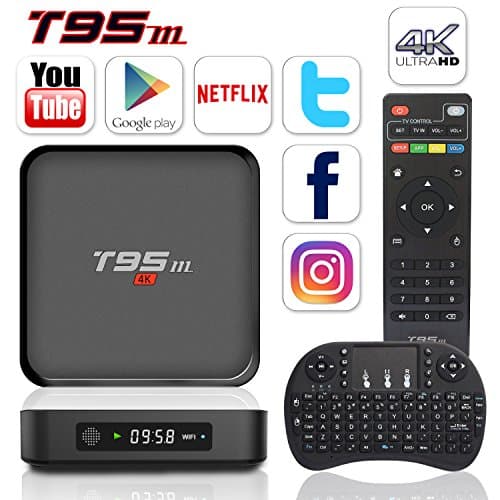 BPSMedia T95M 4K Amlogic S905 Set Top TV Box Android 5.1 Lollipop OS KODI XBMC Quad Core Google Streaming Media Player 2GB/8GB with WiFi HDMI DLNA + I8 Mini Wireless Keyboard