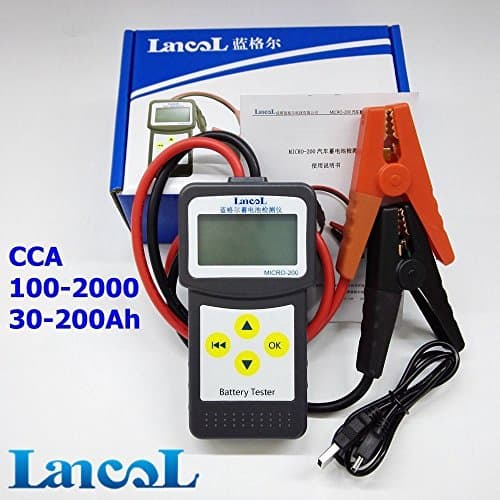 LANCOL MICRO-200 12V , Lead Acid Battery Tool , Digital Analyzer ,Code Reader with Compatible Interface, Mechanical Battery Load Tester .(Black)
