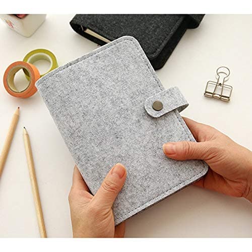 GKUDLSQ Notebook A5 Felt Shell Fabric Notebook Loose Leaf Notebook Paper Planner Inner Page Ring Binder Stationery Gift Traveler Journal