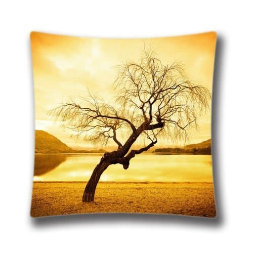 Fashion Indoor&Outdoor Pillow Case, Willow Tree Pattern Printed Cushion Cover, 18x18 inches Throw Pillow Cover (Twin sides) AnasaC26764