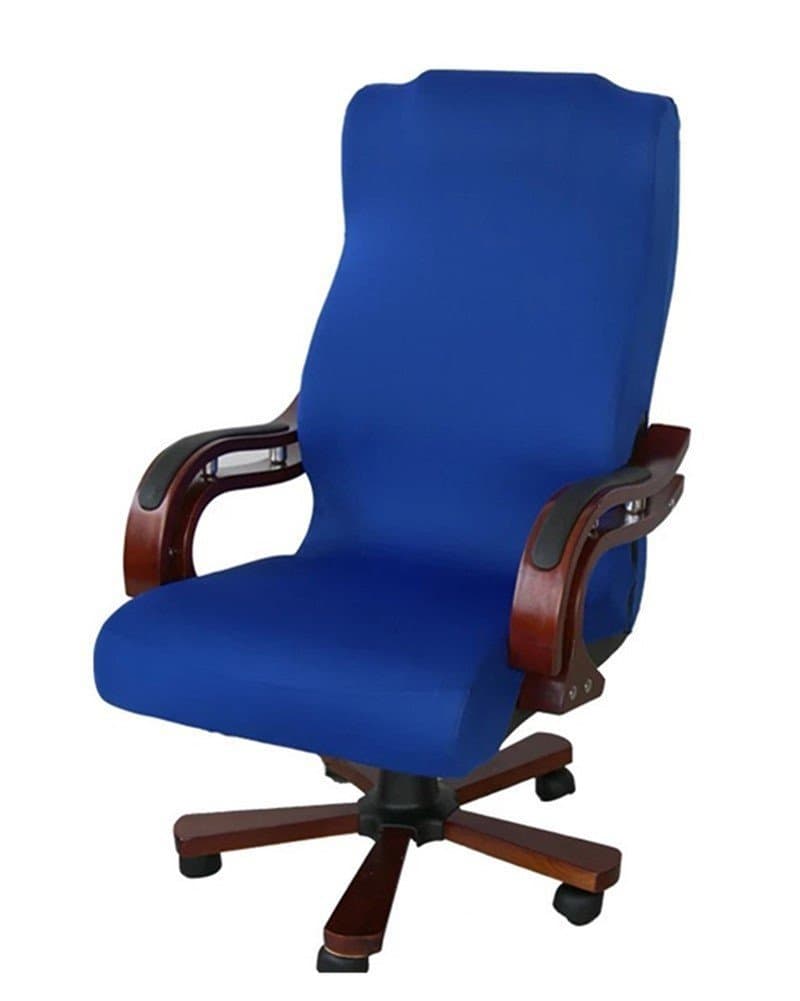 G-Champsolar Back Office Chair Covers Stretchy for Computer Chair/Desk Chair/Boss Chair/Rotating Chair/Executive Chair Cover, Large Size (Blue)