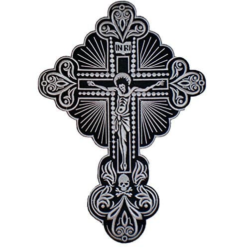 8x12" Cross Crucifix Jesus Christian Biker Back Patch