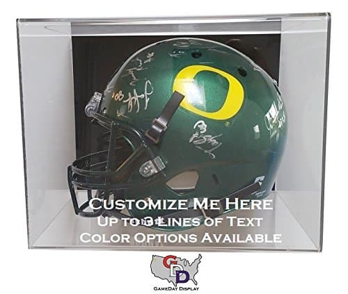 GameDay Display Custom Create Your Own Text Acrylic Wall Mount Full Sized Football Helmet Display Case
