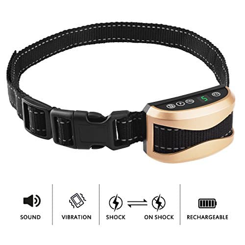 Dog Bark Collar, WLWQ Humane Dog Training Collar with Beep Vibration and No Harm Shock, 7 Adjustable Sensitivity Control Dog Anti Bark Collar for Small Medium Large Dogs